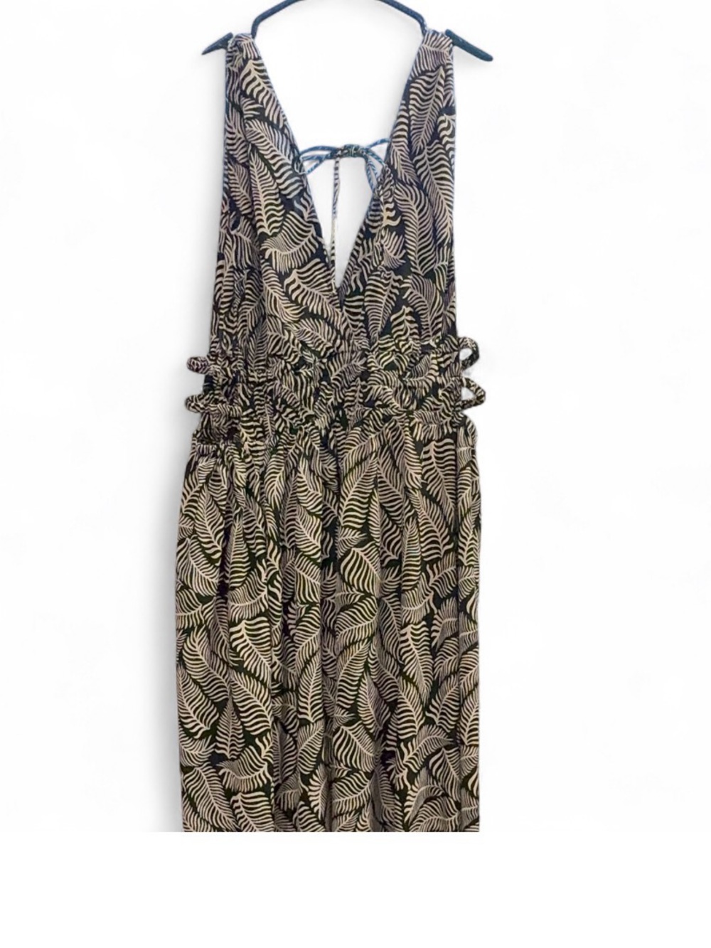 Lush Brown and Tan Fern Print Maxi Dress - Picture 6 of 7